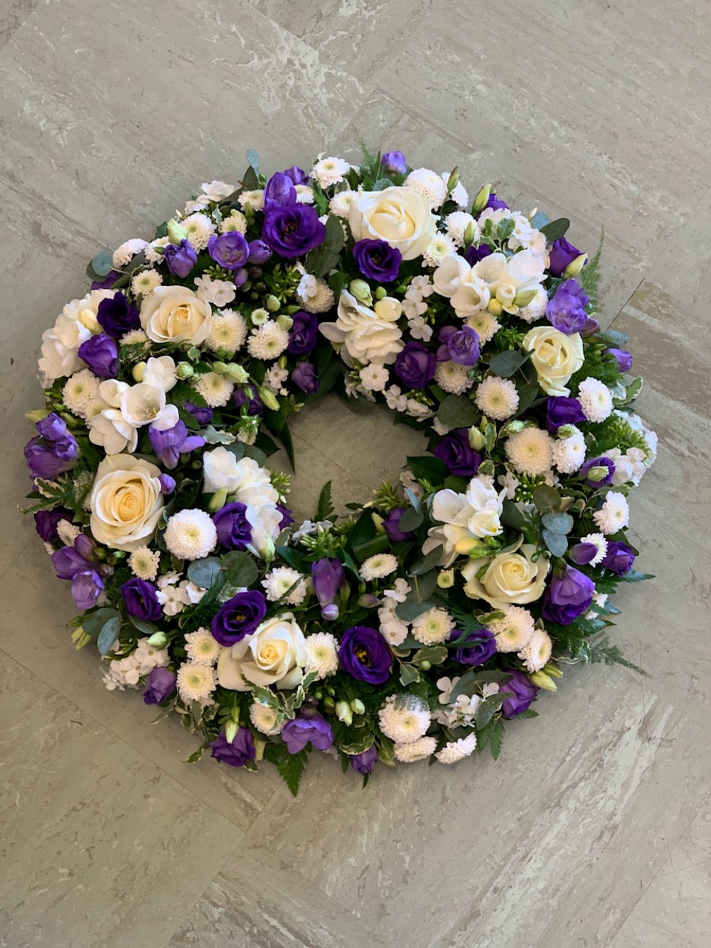 Purple And White Wreath