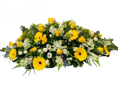 Yellow And White Casket Spray - Lovely Mixture Of Yellow And White Flowers

Other Colours Are Available