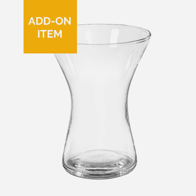 Add-on Glass Vase - A welcomed addition to any flower delivery, add an elegant glass vase to your order and leave a lasting impression. (Design may vary)
