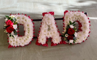 Red Dad Tribute - Red and White Dad Funeral Tribute