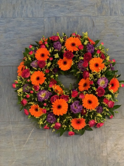 Vibrant Wreath - Beautifully Bright Coloured Wreath 
Image 14 inch